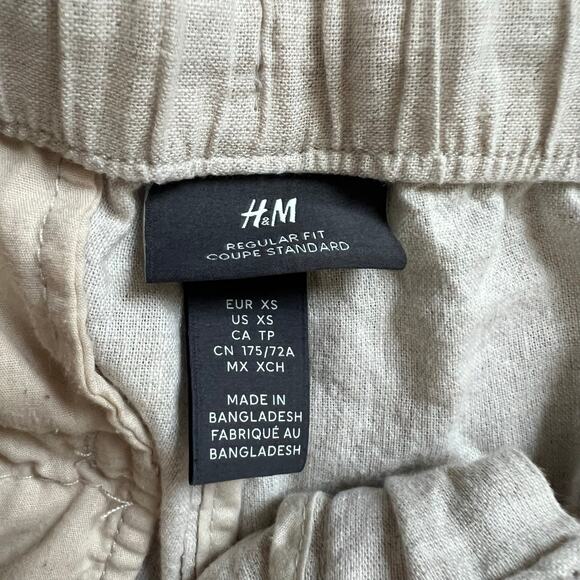 H&M Linen Cotton Blend Cream Straight Leg Pants - Picture 8 of 10